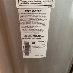Indirect hot water heater 40 gallon