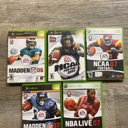 Xbox Videogame & Xbox 360 Games Lot Of 5. NCAA. Madden. NBA