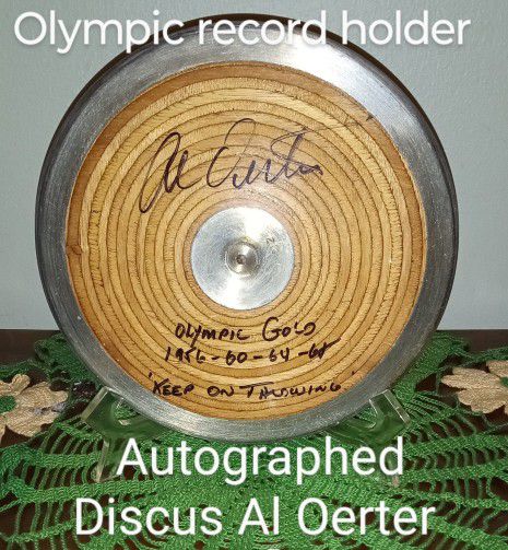 Olympic Champion Al Oerter Autographed Throwing Discus 
