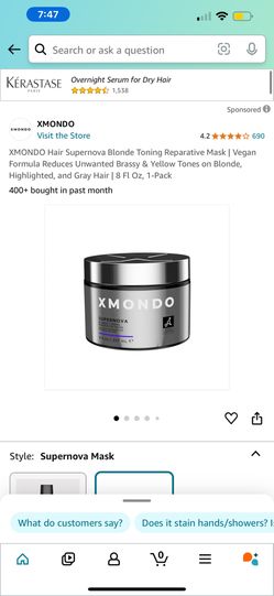 XMONDO Hair Supernova Blonde Toning Reparative Mask | Vegan Formula Reduces Unwanted Brassy & Yellow Tones on Blonde, Hig