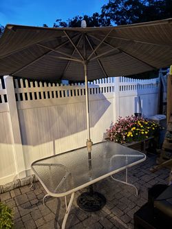 Outdoor Patio Table and Umbrella