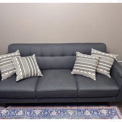 Living Spaces Blue Sofa