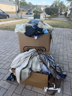2 boxes of mixed clothes (men’s & women’s)