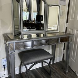 Fancy Vanity with Mirror and Chair