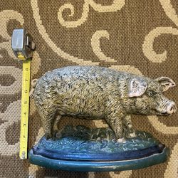 Large Heavy Cast Iron Pig Doorstop  $20
