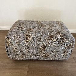 Leopard Cheetah Print Accent Foot Stool Oversized Ottoman