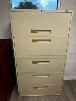 OFFICE/HOME FILE CABINET 5 DRAWERS LATERAL METAL FILE