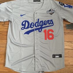 World Series 2025 patch Will Smith Los Angeles Dodgers Jerseys #16 Grey With Valenzuela Patch stitched