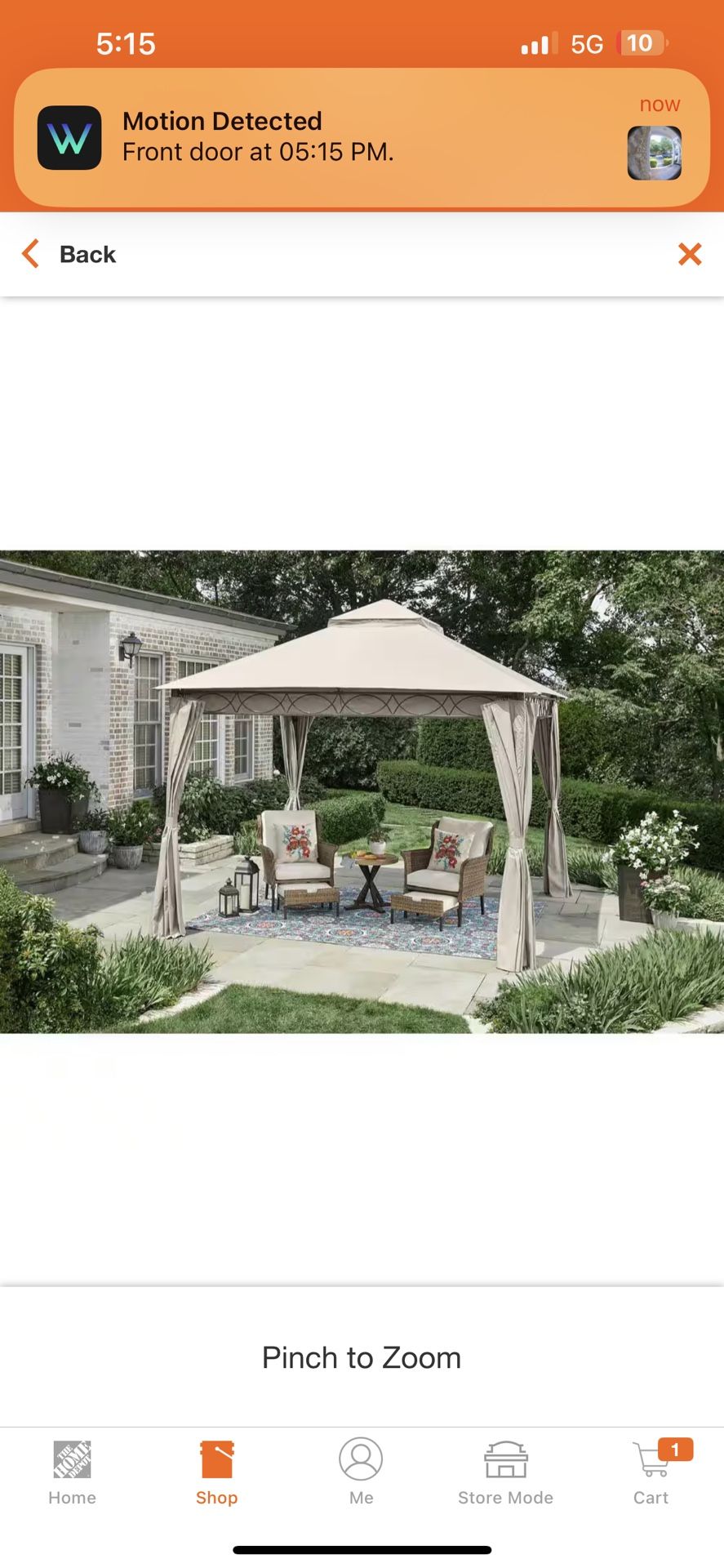Palantine 10.5 ft. x 10.5 ft. Tan Soft Top Gazebo