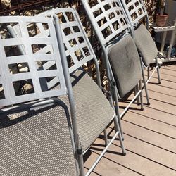 4 Metal Folding Chairs As-Is