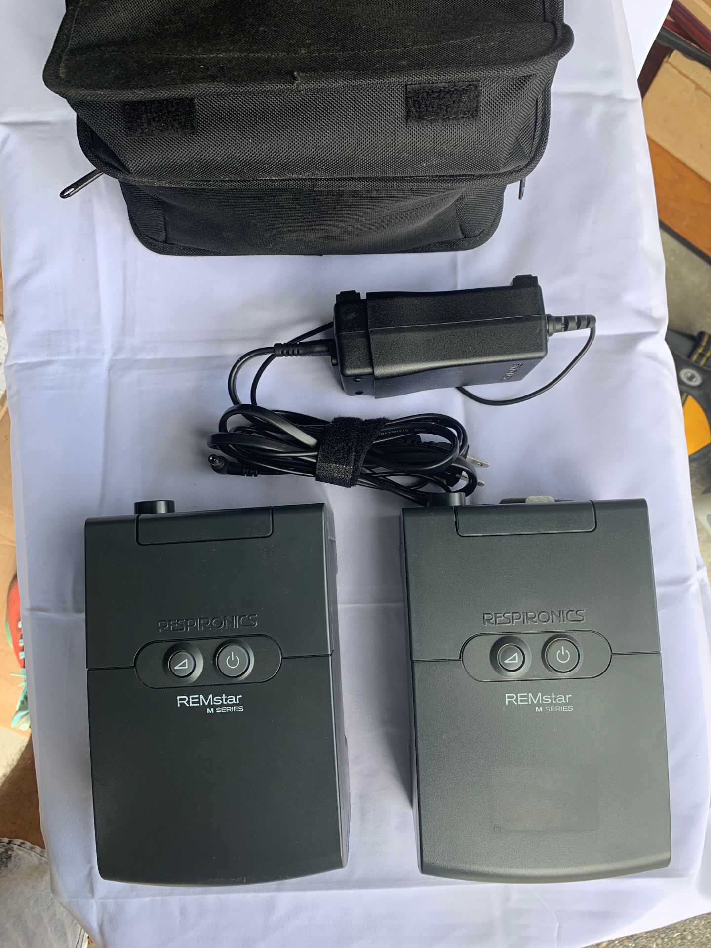 2 OEM Respironics REMstar M Series M100 Humidifier & OEM AC Power Adapter. CPAP SUPPLIES