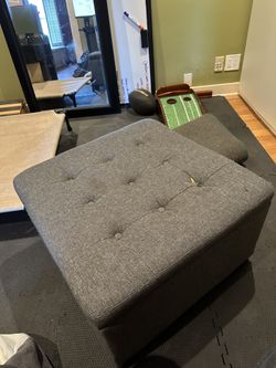 Gray Storage ottoman