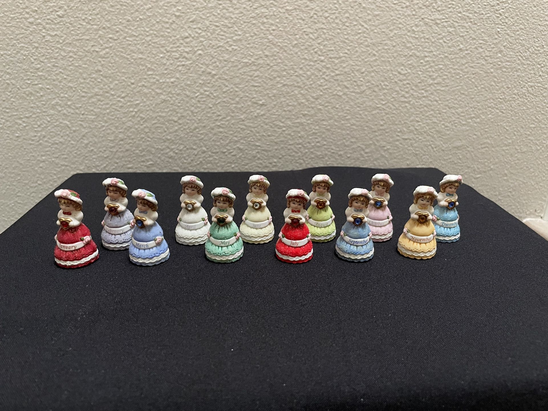 Marjorie Sarnat Enesco 1993 “Months Of The Year” Victorian Thimbles-Complete Set