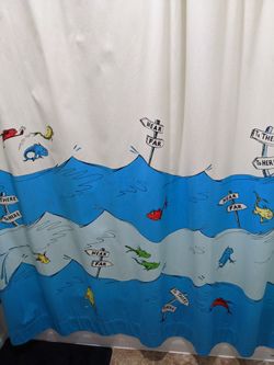 Pottery Barn Kids Shower Curtain / Dr. Suess  One Fish Two Fish