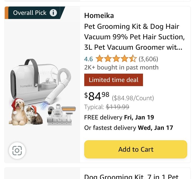 Homeika all-in-one Grooming Kit & Vacuum