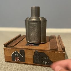 vintage chinese pewter paktong tea caddy