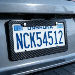Brand New 1PCS 100% Real Carbon Fiber License Plate Frame Tag Cover Original 3K With Free Caps
