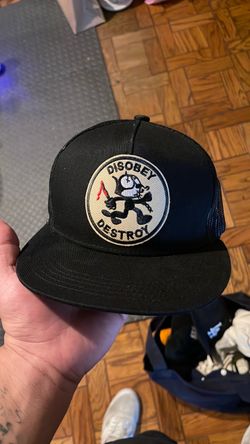 Disobey Destroy Black Trucker Snapback Hat with Felix The Cat