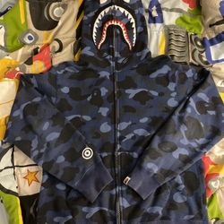 Bape Camo Shark Full Zip [Navy] 