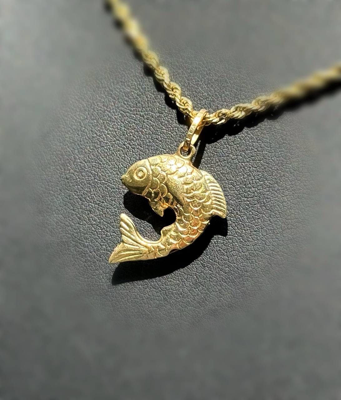 14k hollow yellow gold Fish 🐟 Pendant charm
