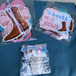 Boots or Bows Baby Gender Reveal Decorations