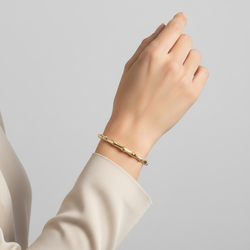 14K Yellow Gold 7.25' Bamboo Link Bracelet