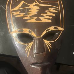 vintage wooden carved mask
