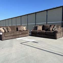 2 Brand New Large Cocoa Sofas 