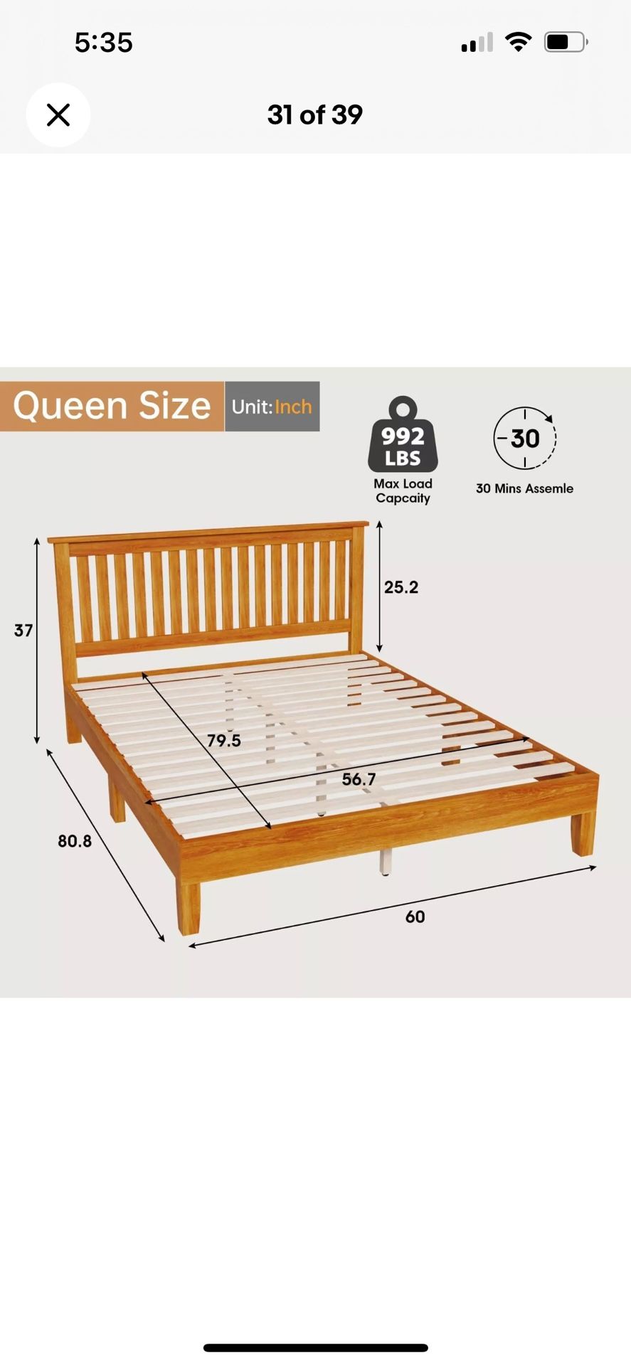 Wood Bed Frame