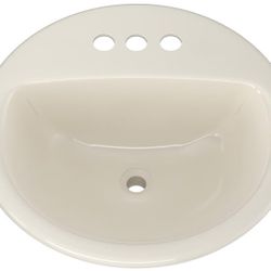 TWO 19” Round Bathroom Sinks In Biscuit Color
