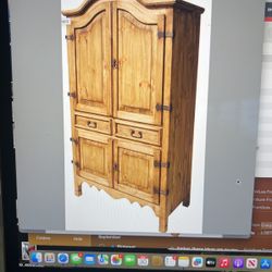 Solid Pine Rustic Armoire 