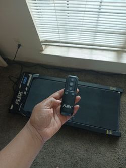 Flex Fitness walking pad black with grey words