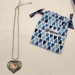 Brighton Silver and Colored Love Heart Shaped Pendant Necklace 24"
