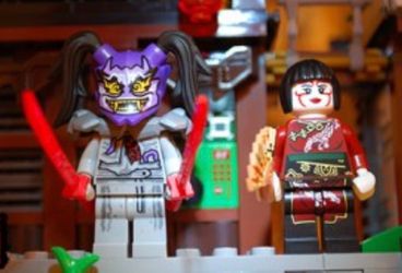 LEGO NINJAGO Bricktober Harumi with Oni Mask of Hatred & Kabuki Nya