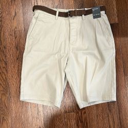 Khaki Shorts with Belt 