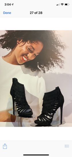 Wonen Black Fringe Stiletto Bootie
