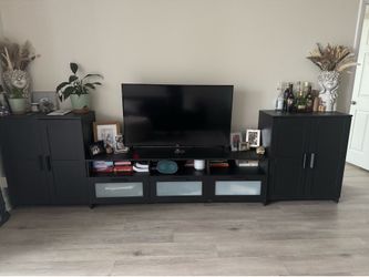 Tv stand and two side cabinets