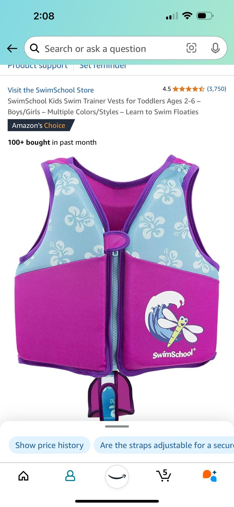 Girls Life Vest Ages 2-6
