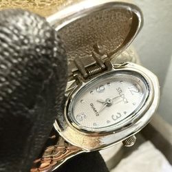 Silver Snake Wristband Watch