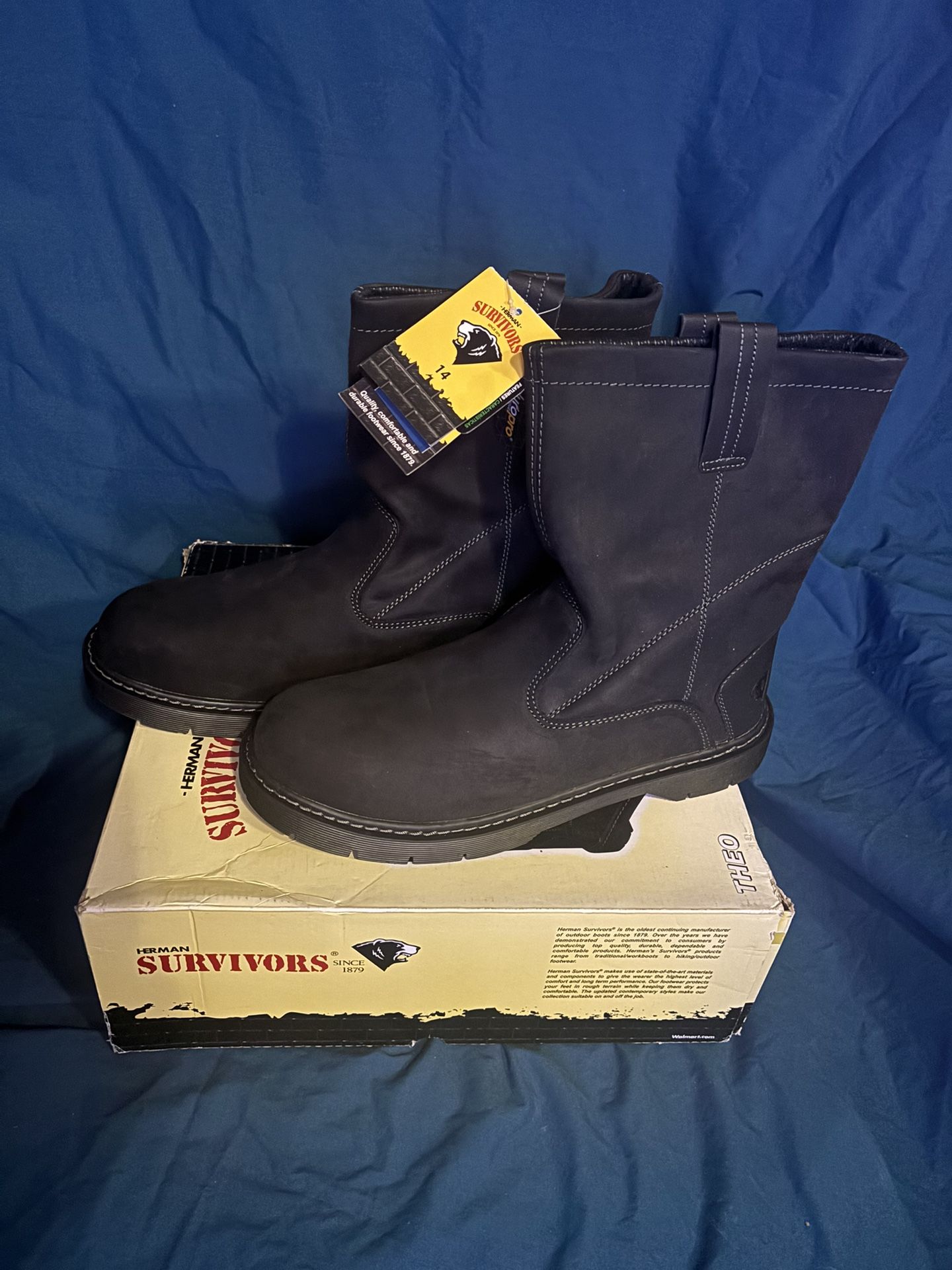 NEW Herman Survivors Men's Theo Pull On Steel Toe Work Boots Size 14