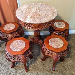 Oriental Furniture Set - Small Table & Chairs