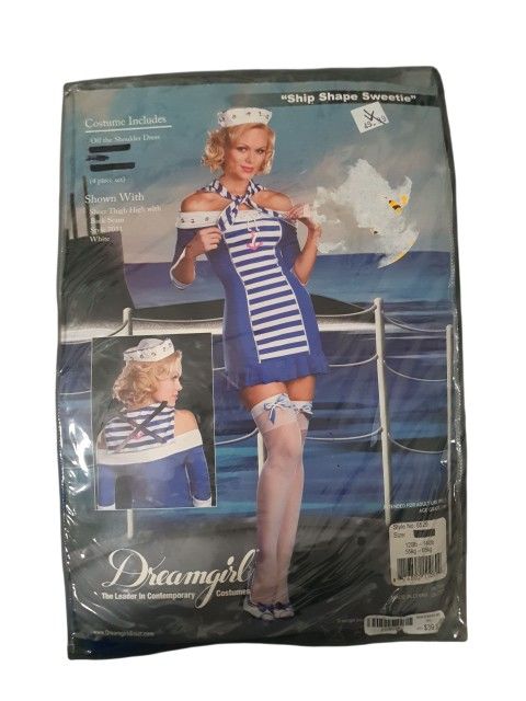 Sexy Sailor Adult Woman's Halloween Costume. Size Large. *Shoulder Dress Only