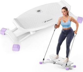 New Merach Rocking Balance Board Stepper with Resistance Bands & LCD Tracking Monitor