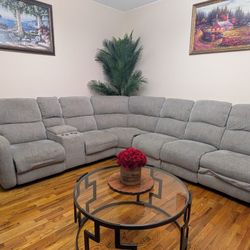7-Piece Sectional Couch w/ 3 Recliners + FREE Coffee Table