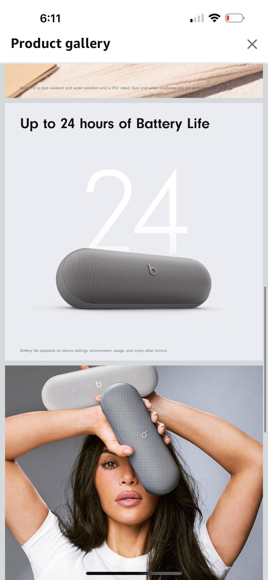 Beats Pill x Kim Kardashian - Wireless Bluetooth Speaker and Portable Charger via USB-C - Up to 24 Hours Battery Life, IP67 Water Resistant, Apple & A