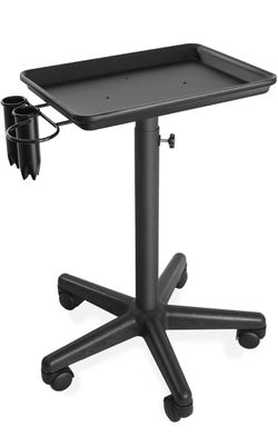 Black Rolling Salon Instrument Tray Stand