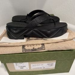 Gucci Platform Sandals Rubber Black, NWB, Size 37