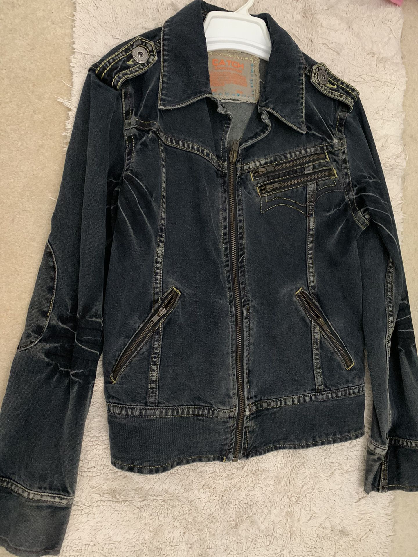 Men’s Vintage Look Denim Jacket, Small