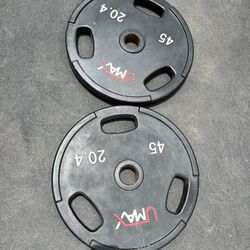 Umax Urethane 45lb Olympic Weight Plate Set 