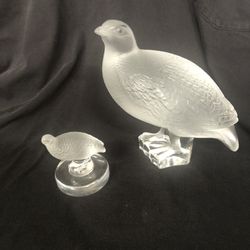 Lalique Signed Pheasants 